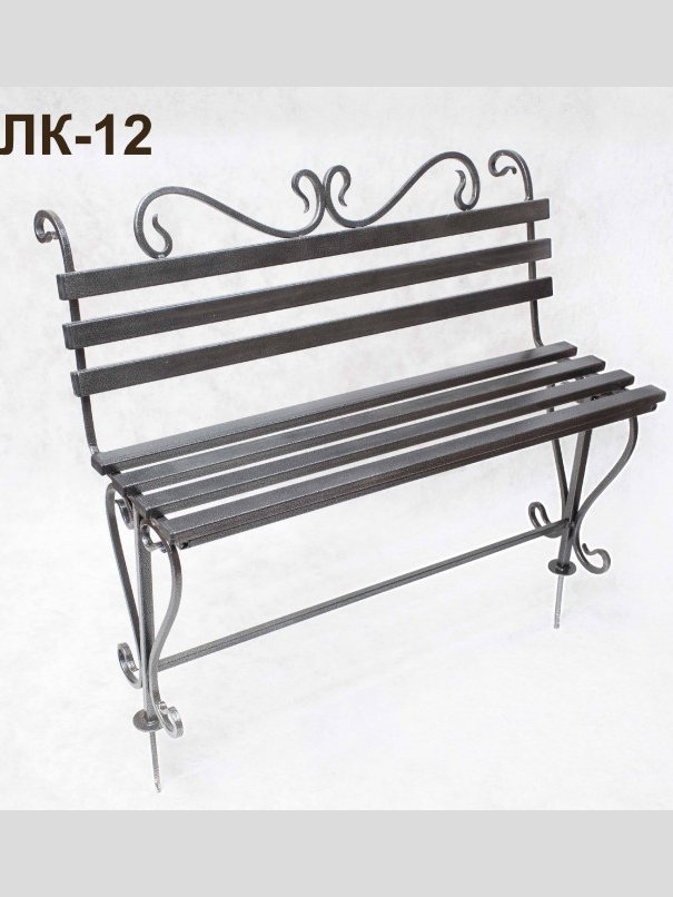 Лавка кованая ЛК-12 Чёрное серебро