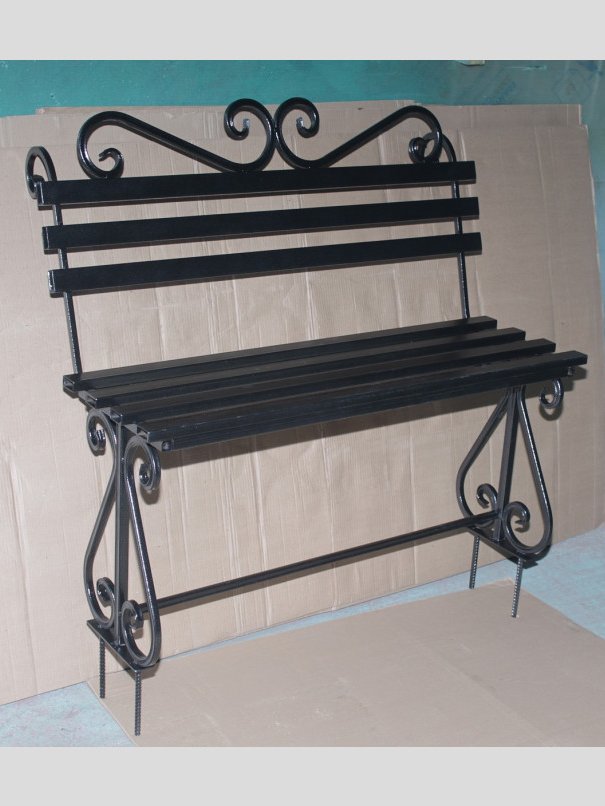 Лавка кованая ЛК-16 Чёрное серебро