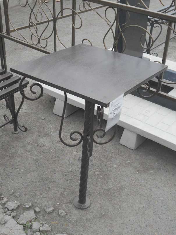 Стол кованый СК-7 Черное серебро